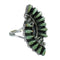 Authentic Sterling Silver And Turquoise Needlepoint Ring Size 8 RX62988